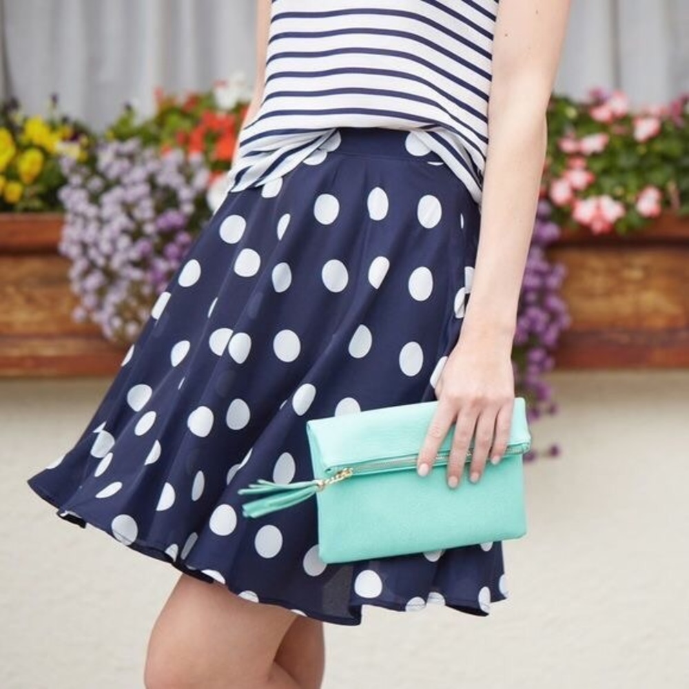 Stitch Fix Hanneli Polka Dot Swing Skirt